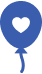 Icon of a balloon with a heart in it.