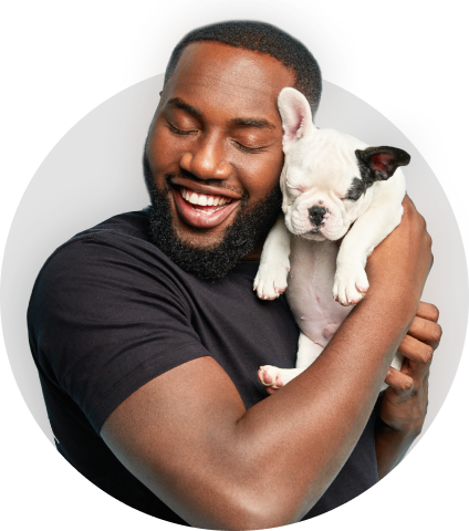 man snuggling puppy man snuggling puppy