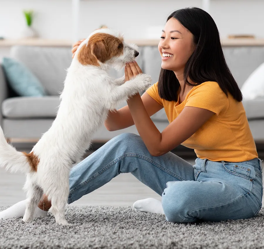 A woman and her dog